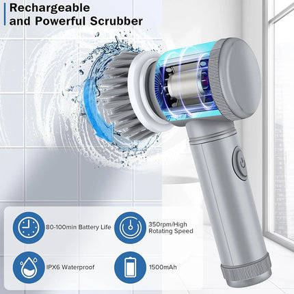 Power Spin Scrubber Cordless Electric Spin Scrubber Handhold Cleaning Brush