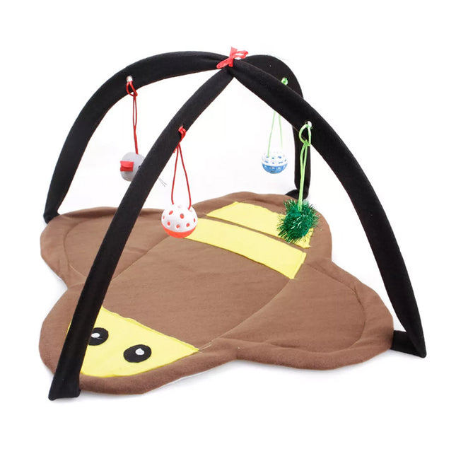 Breathable Pet Hammock Cat Bed with Fun Cartoon Bell Toy Cat Tent Supplies  Little Bee