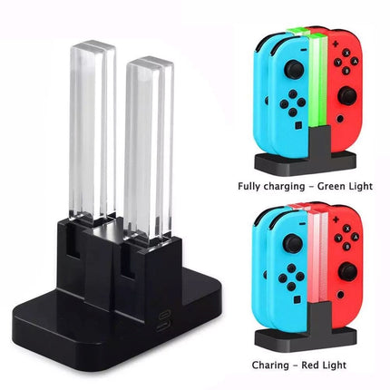 Joy-Con 4-Controller Charging Stand Dock Charger For Nintendo Switch Console