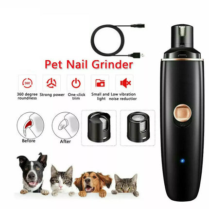 Electric Dog Toe Nail File Grinder Clippers Pet Cat Claw Grooming Trimmer Tools
