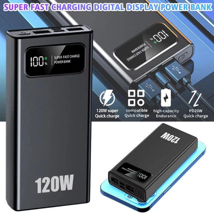 120W Power Bank 20000mAh USB PD Fast Charging Powerbank External Battery Pack