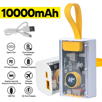 10000mAh Power Bank With 1 USB A 1 Type-C LED Power Indicator Advanced