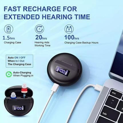 Rechargeable Hearing Aids Digital Severe Hearing Loss Wireless Sound Amplifiers