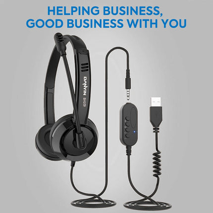 Mpow Wired 3.5mm USB Headset Noise Cancelling Stereo Business Headphones w/ Mic