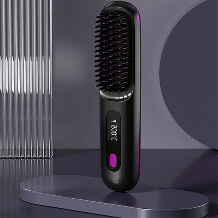 20s Fast Heating Cordless Hair Straightener Brush Hot Comb for Salon at Home