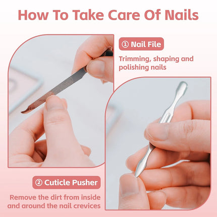 10PCS Nail Clippers Set Stainless Manicure Pedicure Kit Cuticle Grooming Case