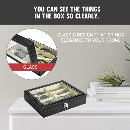 8 Grids Sunglasses Display Case Glasses Eyeglasses Organizer Holder Storage Box