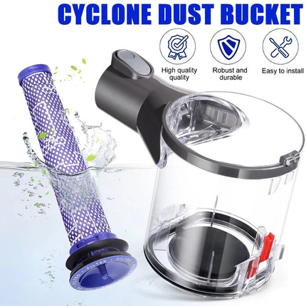 For-Dyson-V6 DC58 DC59 Dust Bin Assembly Clear Replacement Dustbin Containe