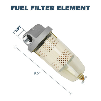 2PCS B10-AL Fuel Tank Filter Water Separator Assembly with PF10 Element Filter