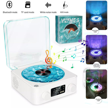 Portable Vintage Vinyl Speaker Wireless with Adjustable Light for Bedroom Party
