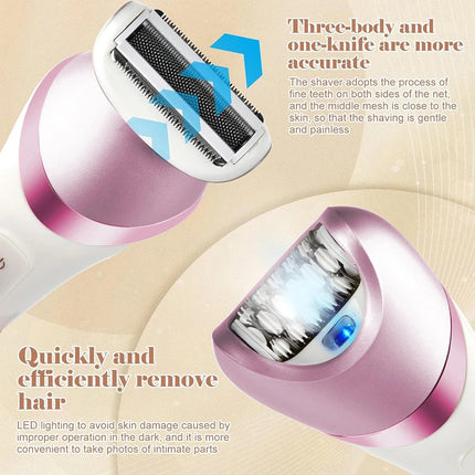 6 in 1 Epilator Women Instant Pain Free Electric Hair Removal Remover Body Face