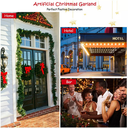 2.7M Christmas Garland Pre-lit LED Xmas Decoration Pinecones Hanging Decor Door