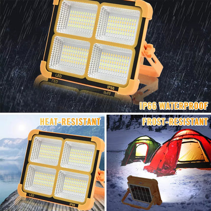 3500W Portable 336 LED Solar Rechargeable Work Light Camping Flood Light 25000LM
