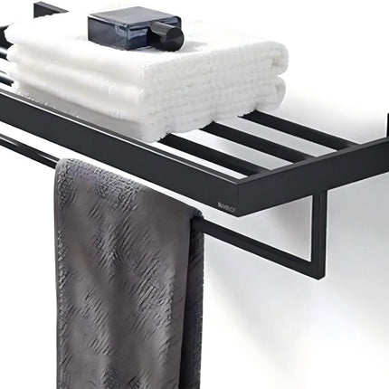 304 Stainless Steel Double Towel Rail Rack Bathroom Shelf Holder Wall Mounted