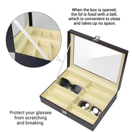 8 Grids Sunglasses Display Case Glasses Eyeglasses Organizer Holder Storage Box