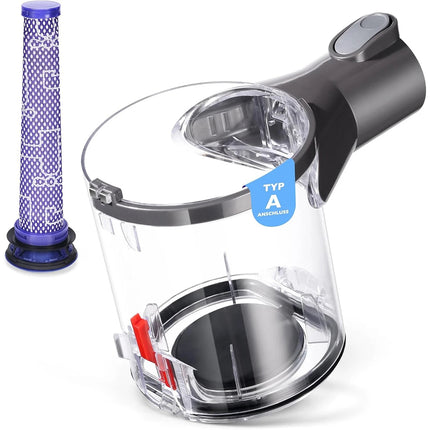 For-Dyson-V6 DC58 DC59 Dust Bin Assembly Clear Replacement Dustbin Containe