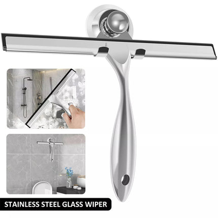 Shower Squeegee Stainless Steel Window Squeegee with Suction Cup