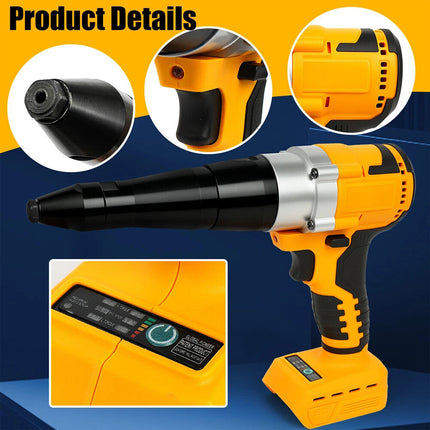 For DeWalt 18V/20V Battery Brushless Electric Rivet Gun Cordless Rivet Gun Nuts