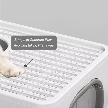 Spacious Foldable Cat Litter Box Toilet Tray Enclosed Kitty Hooded Top Entry XL