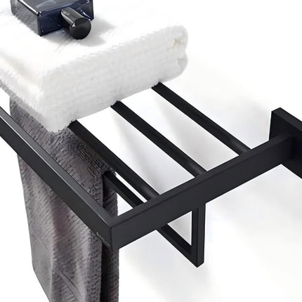304 Stainless Steel Double Towel Rail Rack Bathroom Shelf Holder Wall Mounted