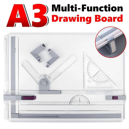 A3 Drawing Board Table Tool Portable Drafting Kit Parallel Motion Adjustable