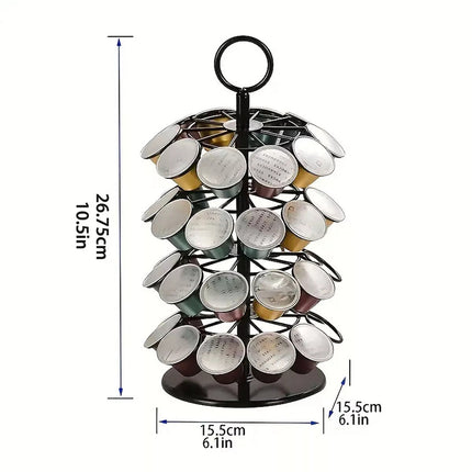 Coffee Capsule Organizer 360 Degree Rotating Holder Rack for 40 Pods Storage