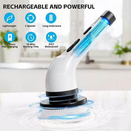 9 In 1 Electric Spin Scrubber Turbo Scrub Cleaning Brush Cordless Rechargeable