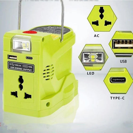 200W For Ryobi ONE Power Inverter 18V Battery Convert to AC 120V/220V w/Type-C
