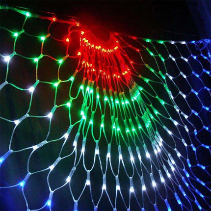 1PC With 3 Peacock LED Peacock Net Mesh LED Fairy String Lights Party Outdoor Curtain Light
