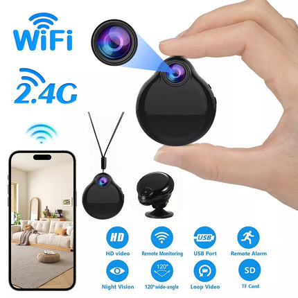 Small WIFI Camera Video Recorder HD1080P Necklace Wearable Pendant Webcam Camera