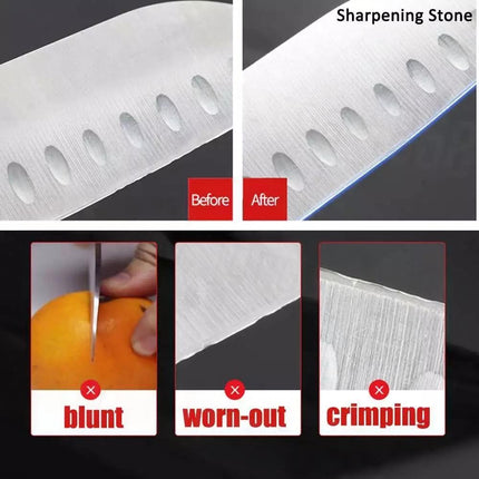 Double Sided Knife Block Knife Holder Banboo Sharpening Stone