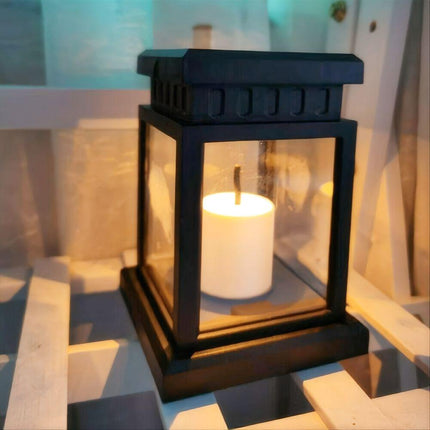2 Lights Waterproof LED Solar Powered Hanging Lantern Light Outdoor Garden Table Lamp