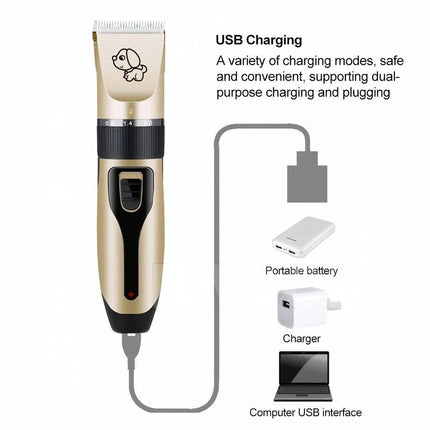 Cat Dog Pet Electric Clippers Hair Clipper Grooming Trimmer Shaver Cordless Kit