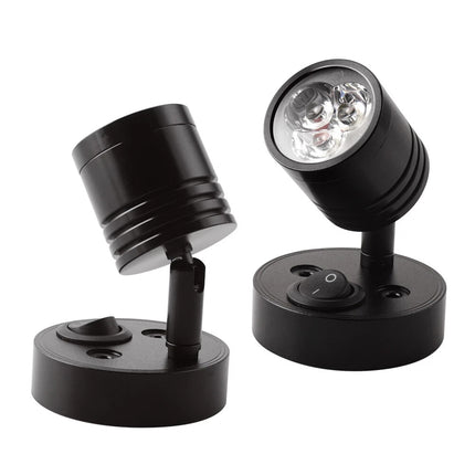 2X LED Swivel Reading Light 12V Campervan Caravan Boat Interior Wall Spot Lamp