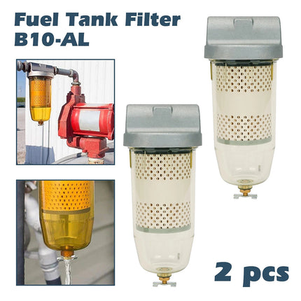 2PCS B10-AL Fuel Tank Filter Water Separator Assembly with PF10 Element Filter