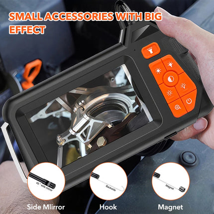 1080P Industrial Endoscope Camera Borescope Inspection Camera w/ 4.3" IPS Screen 2m/5.5mm