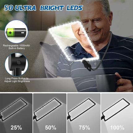 5X Hands Free Magnifying Glass with LED Light, Neck Cord for Reading, Sewing