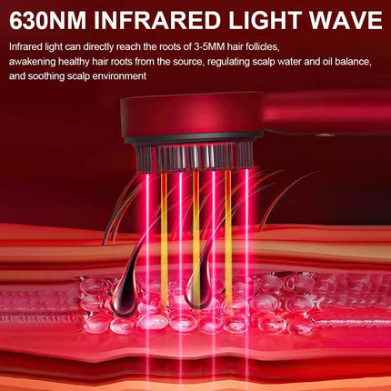 Electric Scalp Massage Comb Hair Growth, Red Light Therapy Brush Head Massager