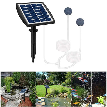 1pcs Outdoor Solar Oxygenator Aquarium Pond Fish Tank Aerator Air Pump Oxygen Stone