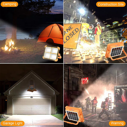 3500W Portable 336 LED Solar Rechargeable Work Light Camping Flood Light 25000LM