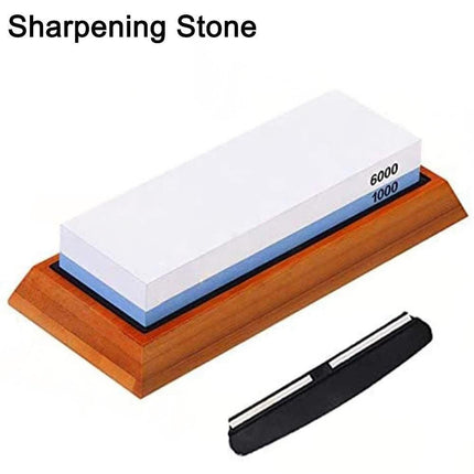 Double Sided Knife Block Knife Holder Banboo Sharpening Stone