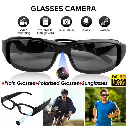 Mini Glasses Camera Wearable Security Camera 1080P Video Recorder Sports Camera