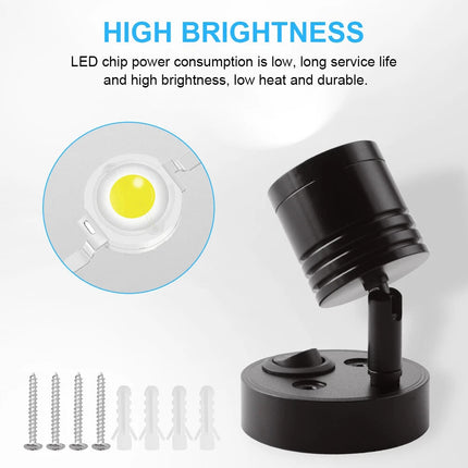 2X LED Swivel Reading Light 12V Campervan Caravan Boat Interior Wall Spot Lamp