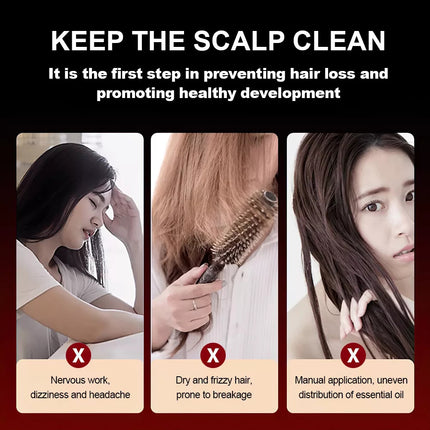 Electric Scalp Massage Comb Hair Growth, Red Light Therapy Brush Head Massager