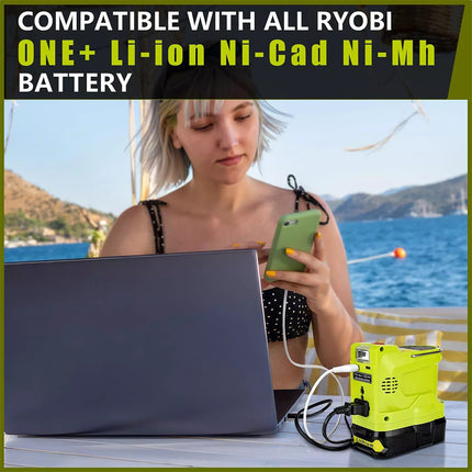 200W For Ryobi ONE Power Inverter 18V Battery Convert to AC 120V/220V w/Type-C
