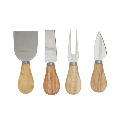 Bamboo Cheese Cutting Board & Knife Set Wooden Serving Boards & Cheese Knives