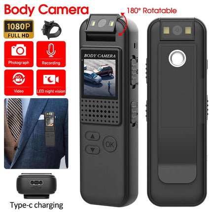 1080P Body Camera Led Night Vison Camcorder Cam Video Recorder with Back Clip