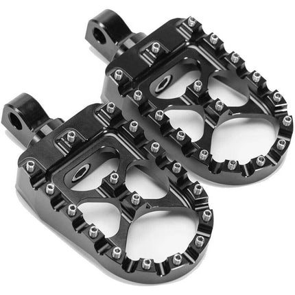 2Pcs Wide Fat Foot Pegs MX Style Footpegs Fit for Harley Dyna Sportster Bobber
