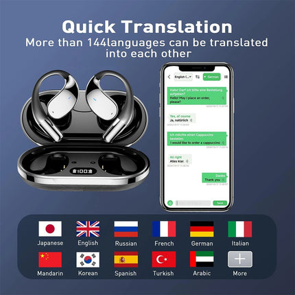 Smart Translation Earbuds 144 Languages AI Instant Translate Bluetooth Headphone