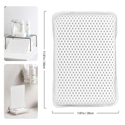 Spa 3D Mesh Bath Pillow Breathable Bathtub Cushion Neck Back Support Tub Suction